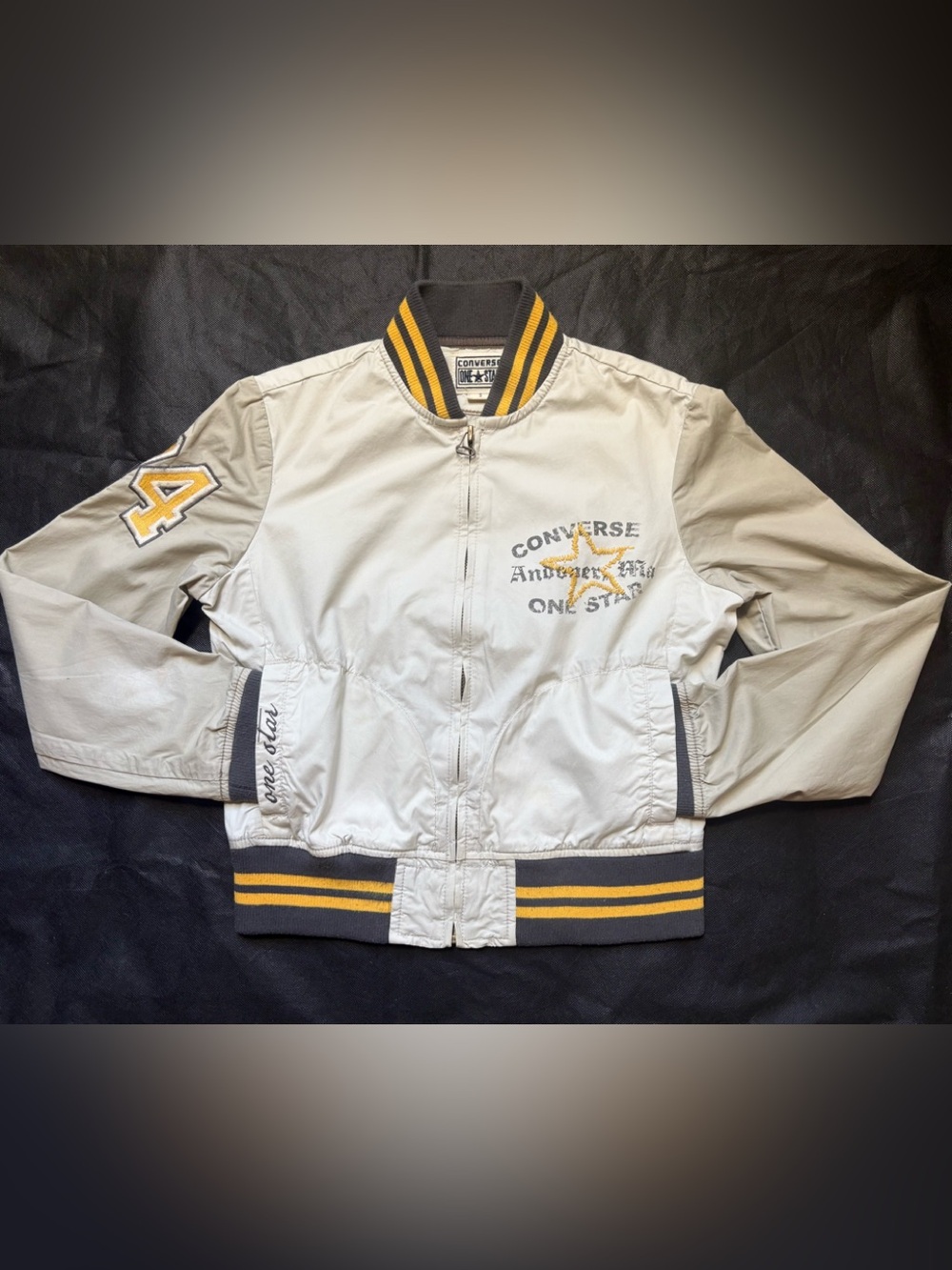 Converse Kids Cream Jacket with Yellow & Gray Trim